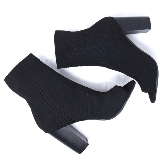 Mossimo Florentina Knit Sock Ankle Boots Peep Toe - Picture 5 of 6